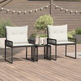  Set vanjskog namještaja 7 pcs Crna i krem-bijela poliratan | shoptok.hr