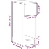 vidaXL Noćni ormarić s ladicom staro drvo 20x36x60 cm | shoptok.hr