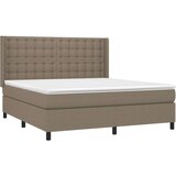 Box spring postelja z vzmetnico taupe 160x200 cm blago, (20893962) | Shoptok.si
