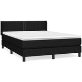  Box spring posteljni z vzmetnico črn 140x190 cm blago | Shoptok.si