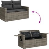 vidaXL 10-dijelni set vrtnih kauča s jastucima siva poli ratan akacija | shoptok.hr