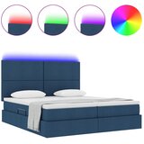  Krevet s LED trakama s uzglavljem Plava 200 x 200 cm tkanina | shoptok.hr