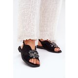 S. BARSKI Women's Flat Heeled Sandals With Decoration S.Barski KV27-001 Black | ePonuda.com