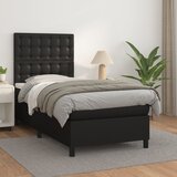  s oprugama i madracem crni 100x200 cm od umjetne kože | shoptok.hr