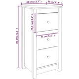  Komode 2 kom crne 40x35x80 cm od masivne borovine | shoptok.hr