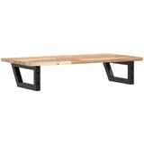  Zidna polica za umivaonik od čelika i masivnog bagremovog drva Smeđa 80 x 40 x 2 cm | shoptok.hr