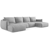 Makamii Svijetlo siva sklopiva kutna garnitura od šenila (u obliku slova "U") Leila – | shoptok.hr