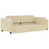 vidaXL Izvlečna dnevna postelja s predali krem 90x200 cm bla | Shoptok.si