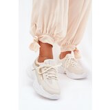Boto Sneakers Women's Sports Shoes On Thick Sole Beige Lerila | Shoptok.si