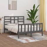 Furnova Posteljni okvir siv iz trdnega lesa 150x200 cm, (21942310) Cene