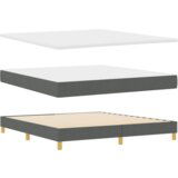 vidaXL Postelja z vzmetnico Temno siva 180x200 cm tkanina | Shoptok.si