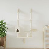 vidaXL Zidna penjalica za mačke sa stupom za grebanje krem 153 cm | shoptok.hr