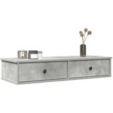 vidaXL Stenska polica s predali betonsko siv 100x37,5x19 cm inž. les | Shoptok.si