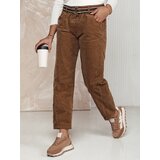DStreet Spodnie damskie oversize FEMCORD z paskiem kamelowe | Shoptok.si