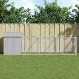 vidaXL Kućica za pse s krovom svjetlosiva 117 x 405 x 123 cm čelična Cijene