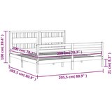 Kreveta s uzglavljem 200 x 200 cm od masivnog drva | shoptok.hr
