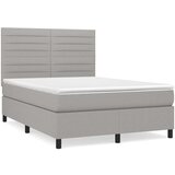  Box spring posteljni z vzmetnico svetlo siv 140x190 cm blago, (20790546) | Shoptok.si