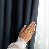 Restilo zasłona CARLI kolor indygo gładki styl klasyczny troczki 25x1,5cm materiał oxford 140x250 | shoptok.hr