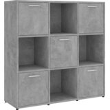 Ormarić za knjige boja betona 90 x 30 x 90 cm konstruirano drvo | shoptok.hr
