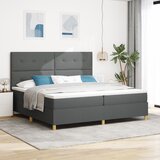 vidaXL Postelja s pomičnim dnom in vzmetnico Temno siva 200x200 cm Tkanina, (22052742) | Shoptok.si