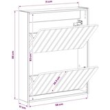  Ormar za cipele na zidu ZWOLLE 71 x 17 x 86 cm Crna - Crna | shoptok.hr