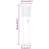  Vanjske podne svjetiljke sa senzorima 3 kom srebrne 60 cm čelik | shoptok.hr