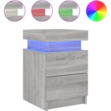  The Living Store Nočna omarica z LED lučkami siva sonoma 35x39x55 cm - Nočna Omarica, (21457217) | Shoptok.si