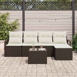 Set sofe s jastukom 6 pcs Smeđa poliratan | shoptok.hr
