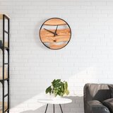vidaXL Stenska ura rjava Ø35 cm železo in les oljke | Shoptok.si