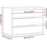  Kutna komoda s ladicama bijela 80x41x58cm od konstruiranog drva | shoptok.hr