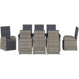 vidaXL 9-delni vrtni jedilni set z blazinami Siva Poli ratan, (22087548) | Shoptok.si
