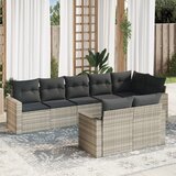 Maison Chic Seti vrtnega pohištva - Vrtna garnitura - Vrtni pohištvo set 8-delna z blazinami sv. siv poli ratan, (21801000) | Shoptok.si