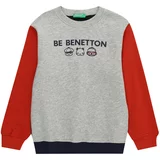 United Colors Of Benetton Sweater majica mornarsko plava / siva melange / crvena / crna