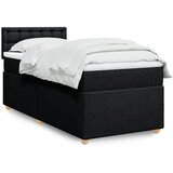 vidaXL Box spring postelja z vzmetnico črna 100x200 cm blago | Shoptok.si