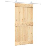  Klizna vrata Prirodna i bijela 100 x 210 cm Čvrsta borovina | shoptok.hr