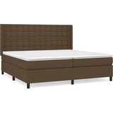 Krevet s oprugama i madracem tamnosmeđi 200x200 cm od tkanine | shoptok.hr