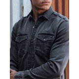 DStreet Koszula męska jeansowa ciemnoszara | shoptok.hr