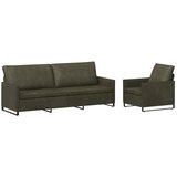  Set sofe 2 pcs Maslinasto zelena Umjetni sued - Vojska zelena 1-Sjedalo + 3-Sjedalo (210 cm) | shoptok.hr
