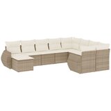 Maison Chic Seti vrtnega pohištva - Vrtna garnitura - Vrtni pohištvo set 10-delna z blazinami bež poli ratan, (21819010) | Shoptok.si