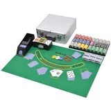 vidaXL Kombiniran Poker/Blackjack Set s 600 Laserskimi Žetoni Aluminij, (20760996)