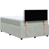 vidaXL Box spring postelja z vzmetnico svetlo siva 120x200 cm žamet | Shoptok.si