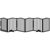  Vrata za pse s vratašcima 6 panela sklopiva 300 cm drvo topole Crna 50 x 60 x 2 cm | shoptok.hr