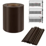 trak za panelno ograjo za zaščito zasebnosti 450g/m2 19cm x 35m + 20 sponk rjav