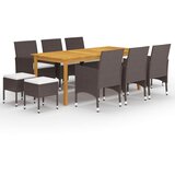  11-dijelni vrtni blagovaonski set smeđi | shoptok.hr