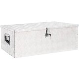 vidaXL Kutija za pohranu srebrna 90 x 47 x 33,5 cm aluminijska | shoptok.hr