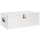 vidaXL Kutija za pohranu srebrna 90 x 47 x 33,5 cm aluminijska