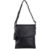Fashion Hunters Black rectangular messenger bag made of eco-leather