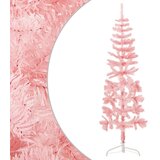  Tanka umjetna polovica božićnog drvca sa stalkom roza 150 cm | shoptok.hr