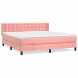 The Living Store Box spring postelja z vzmetnico roza 180x200 cm žamet - Box Spring Postelja, (21491808) | Shoptok.si