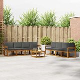  Set vanjskih sofa s jastukom 9 pcs Prirodna i antracit | Eponuda.ba
